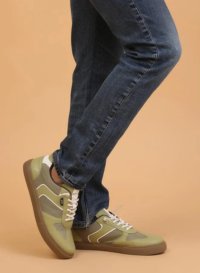 يوهو سنيكرز برباط مرن بنمط كتل الألوان